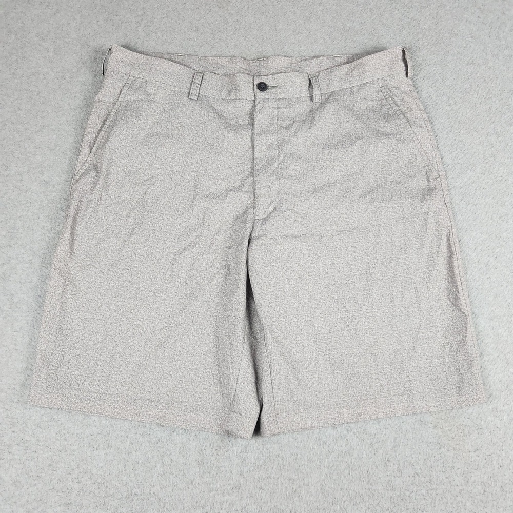 PGA Tour Shorts Mens 36 Gray Slash Pocket Performance Golf Flat Front Outdoor